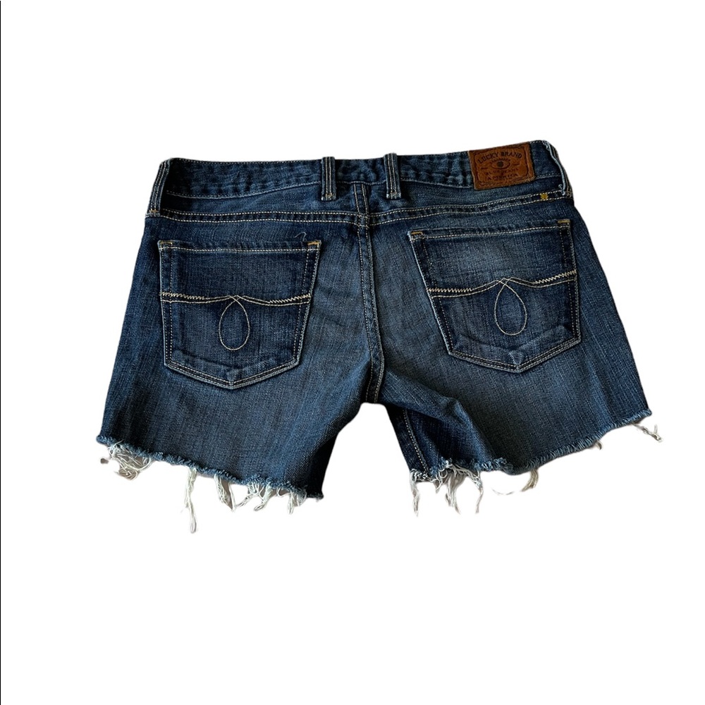 Lucky Brand Jean Shorts Size 2/26 Floral Appliqué - Picture 2 of 3